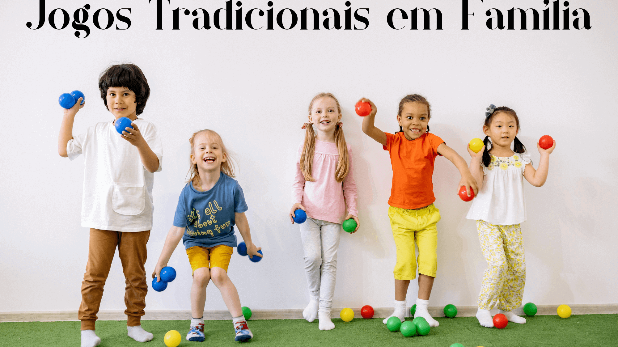 Crianças se divertindo com jogos tradicional em família, promovendo união e alegria.