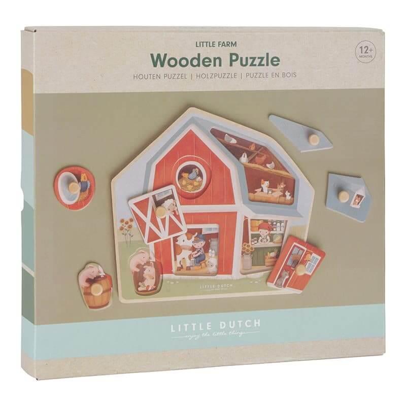 Puzzle de Encaixe em madeira - Little Farm | Little Dutch - Mini-Me - Baby & Kids Store