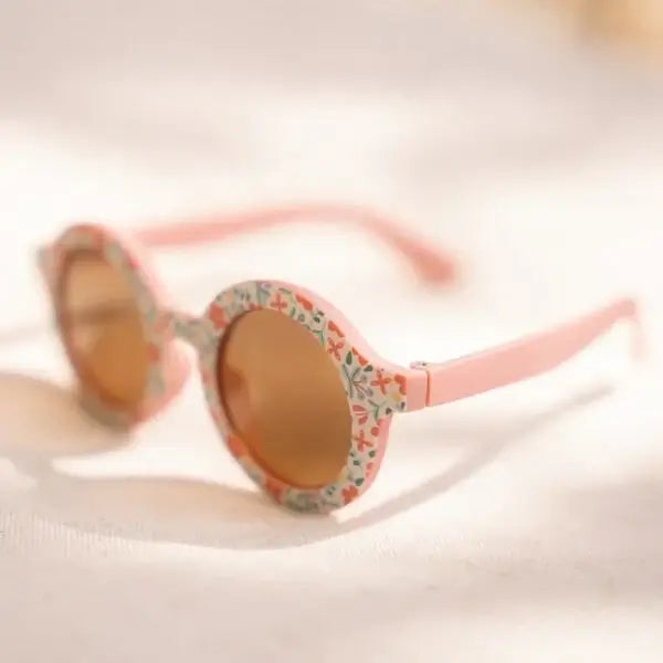 Óculos de sol de criança Round Flowers Little Dutch com design redondo e estampa floral colorida