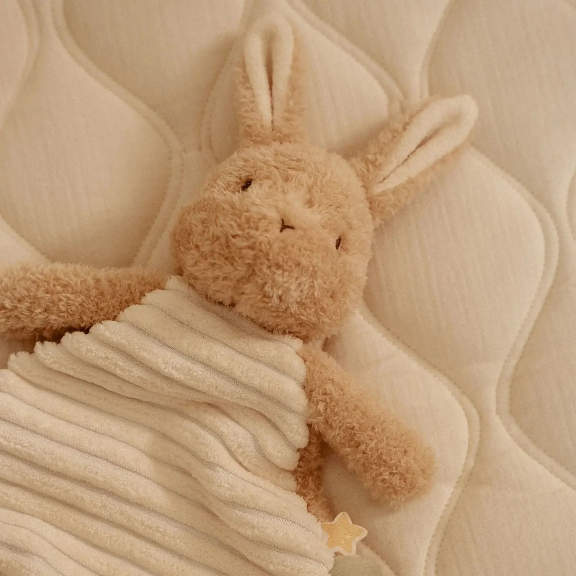 Doudou Coelho soft beige bunny comforter for newborns by Little Dutch, perfect for calming babies.