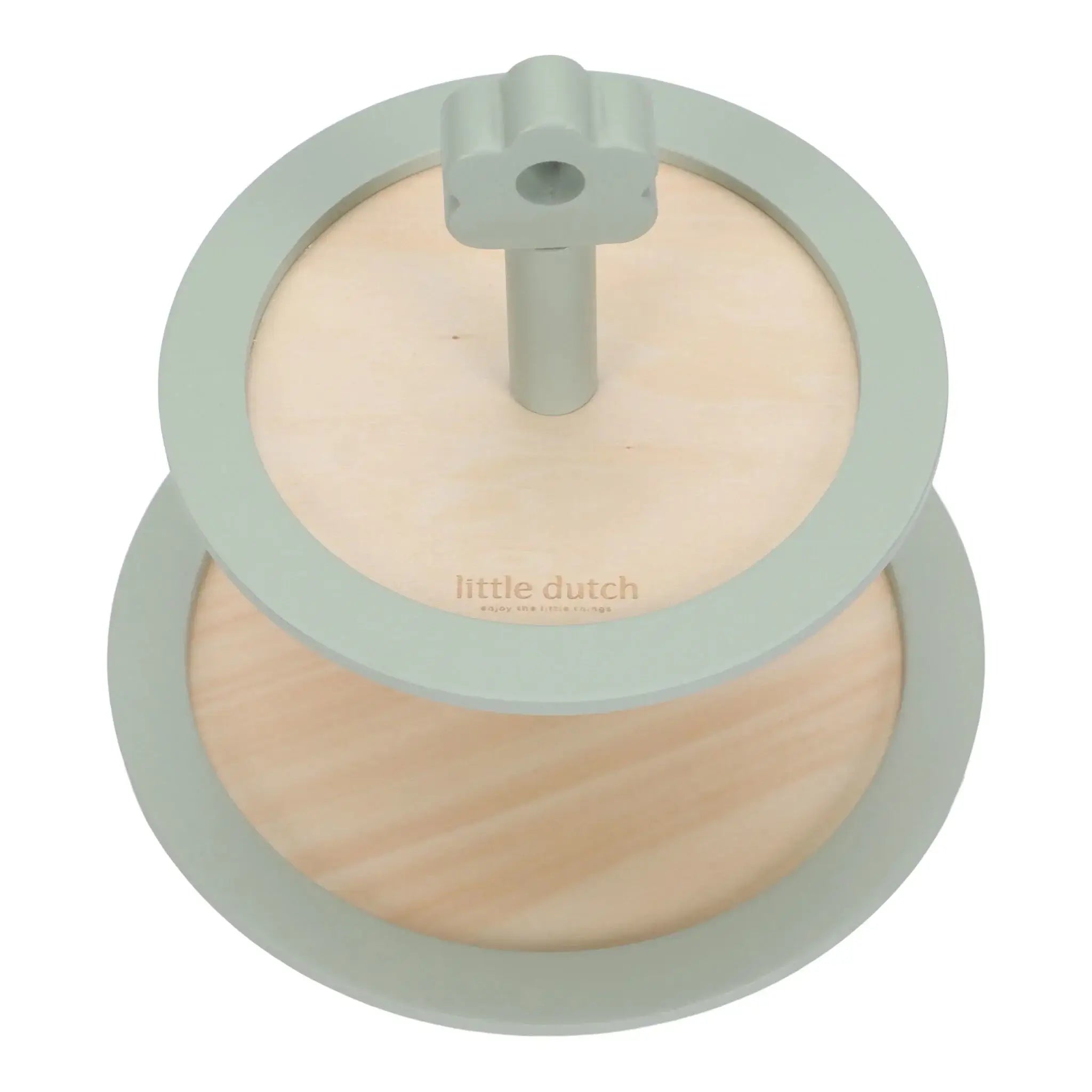 Bandeja de Bolos Little Dutch em madeira com andares, perfeita para jogos de imitação.