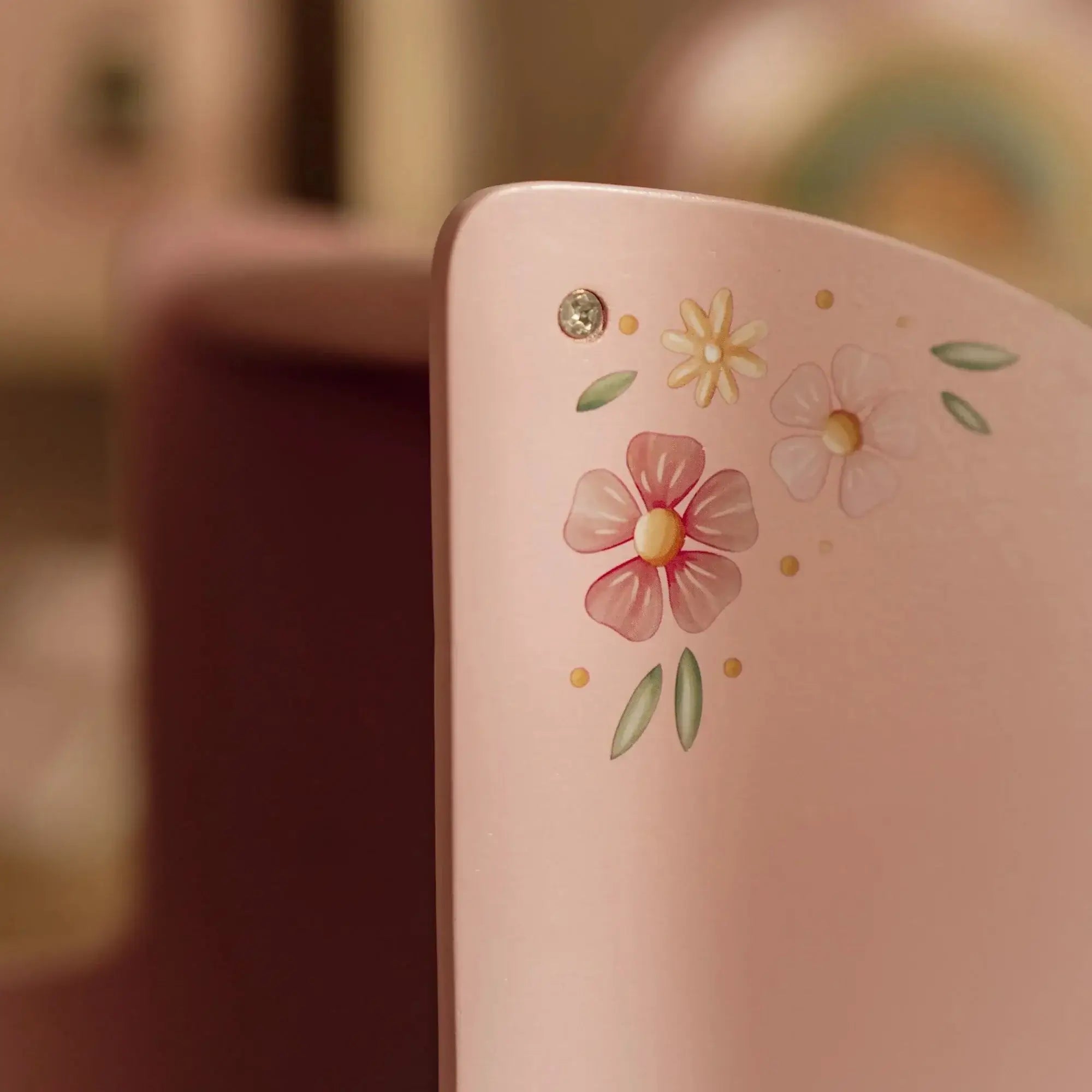 Carrinho para Bonecas Rosa com acessórios - Little Dutch com detalhes florais delicados e elegante.