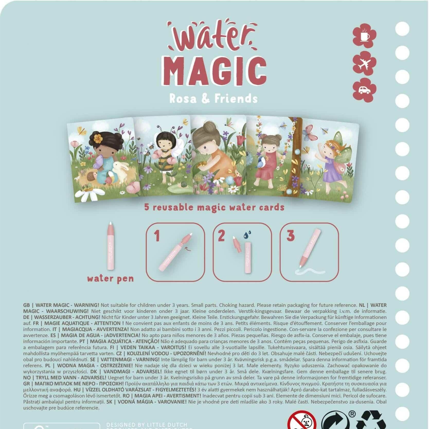 Livro de colorir Water Magic - Rosa & Friends | Little Dutch - Mini-Me - Baby & Kids Store