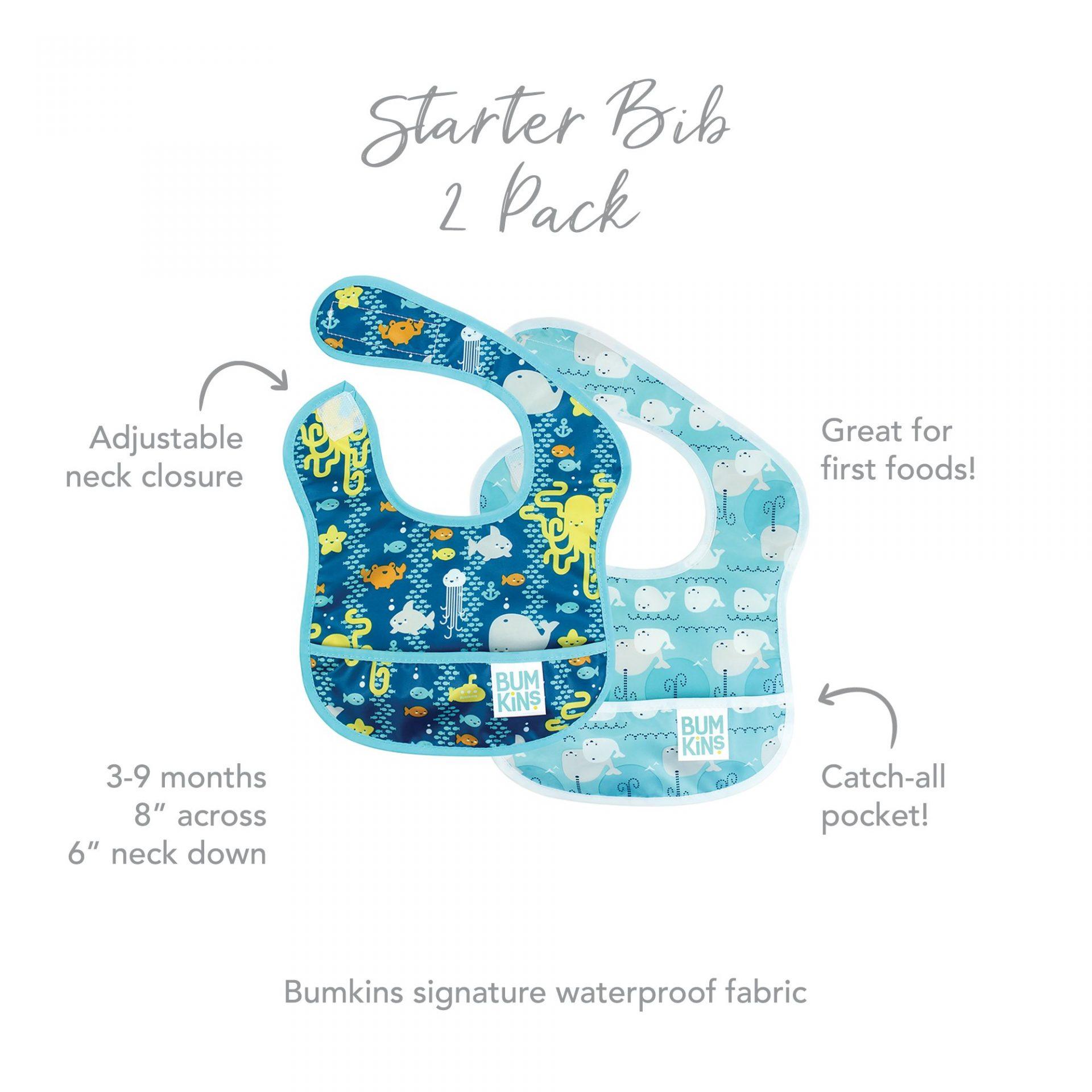 Pack 2 Babetes starter Oceano 3-9m | Bumkins - Mini-Me - Baby & Kids Store