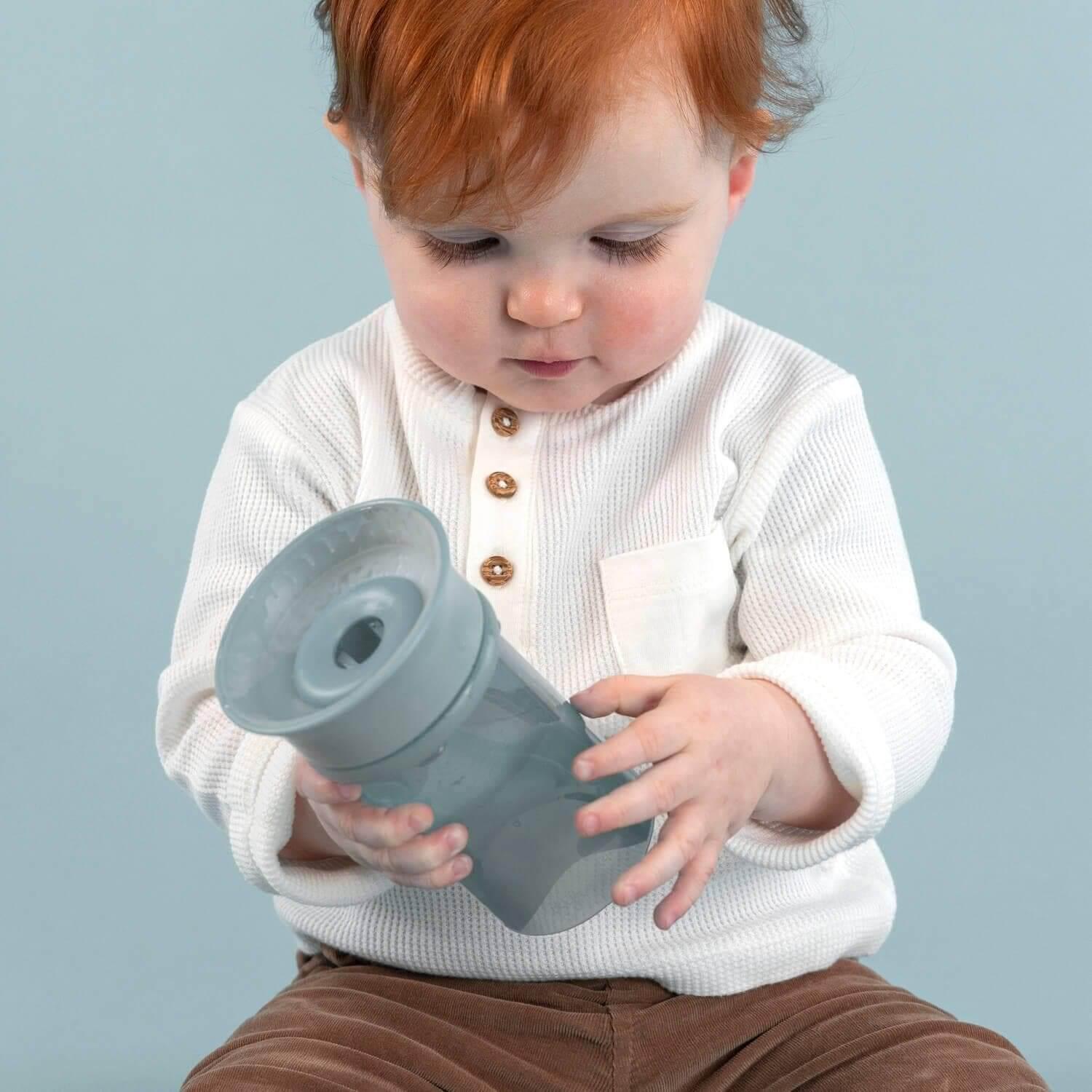 Copo de aprendizagem 360 - cinza | DIFRAX - Mini-Me - Baby & Kids Store