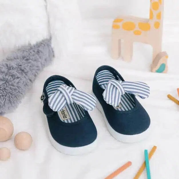 Victoria Sapato de Laço - Marinho - tamanho 18 - Mini-Me - Baby & Kids Store