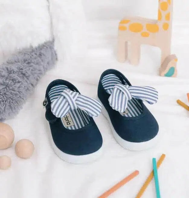 Victoria Sapato de Laço - Marinho - tamanho 18 - Mini-Me - Baby & Kids Store