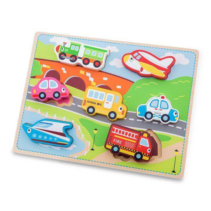 Puzzle em Madeira "Veículos" | New Classic Toys - Mini-Me - Baby & Kids Store