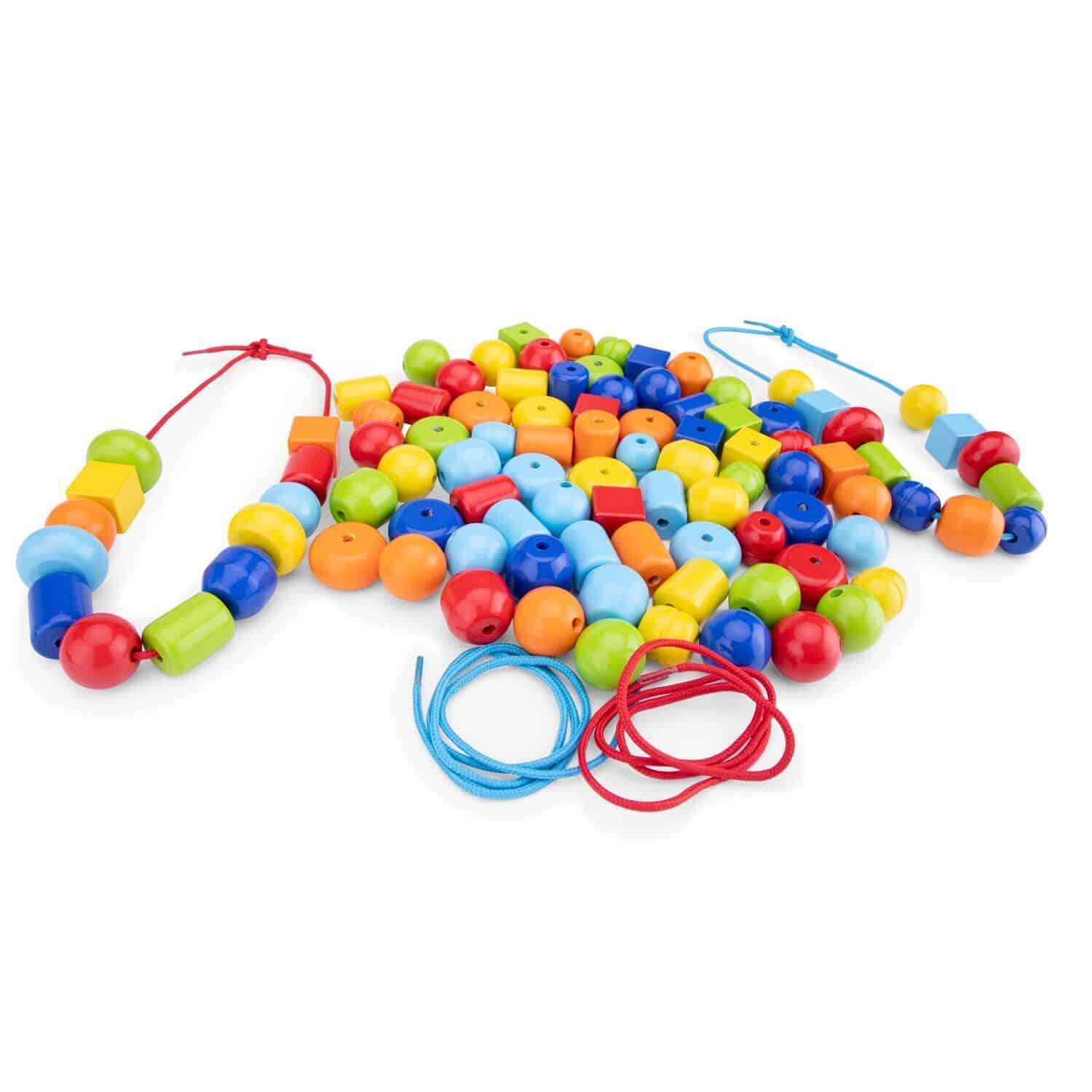 Contas em madeira 96 peças | New Classic Toys - Mini-Me - Baby & Kids Store