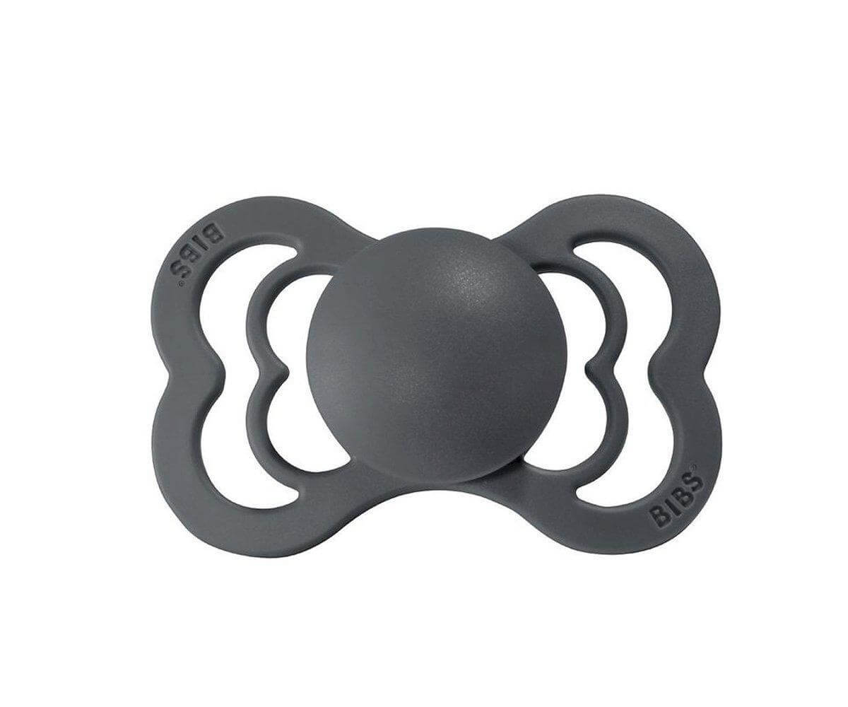 Pack 2 chupetas silicone BIBS Supreme “Iron/Baby Blue” 0-6m - Mini-Me - Baby & Kids Store