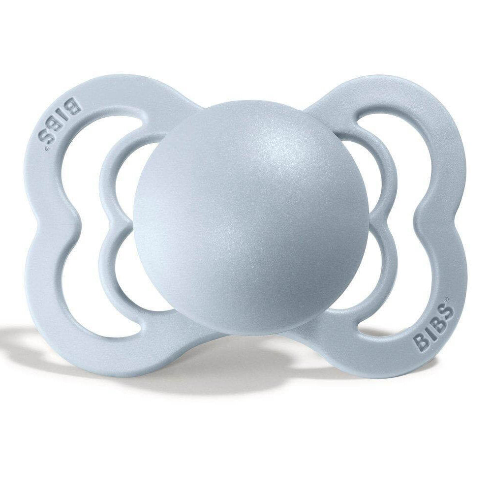 Pack 2 chupetas silicone BIBS Supreme “Iron/Baby Blue” 0-6m - Mini-Me - Baby & Kids Store