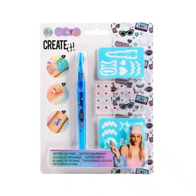 Create it! – Caneta tattoo com cheiro/brilho/stencil - Mini-Me - Baby & Kids Store