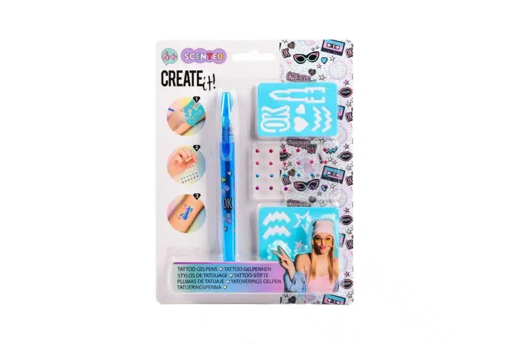 Create it! – Caneta tattoo com cheiro/brilho/stencil - Mini-Me - Baby & Kids Store