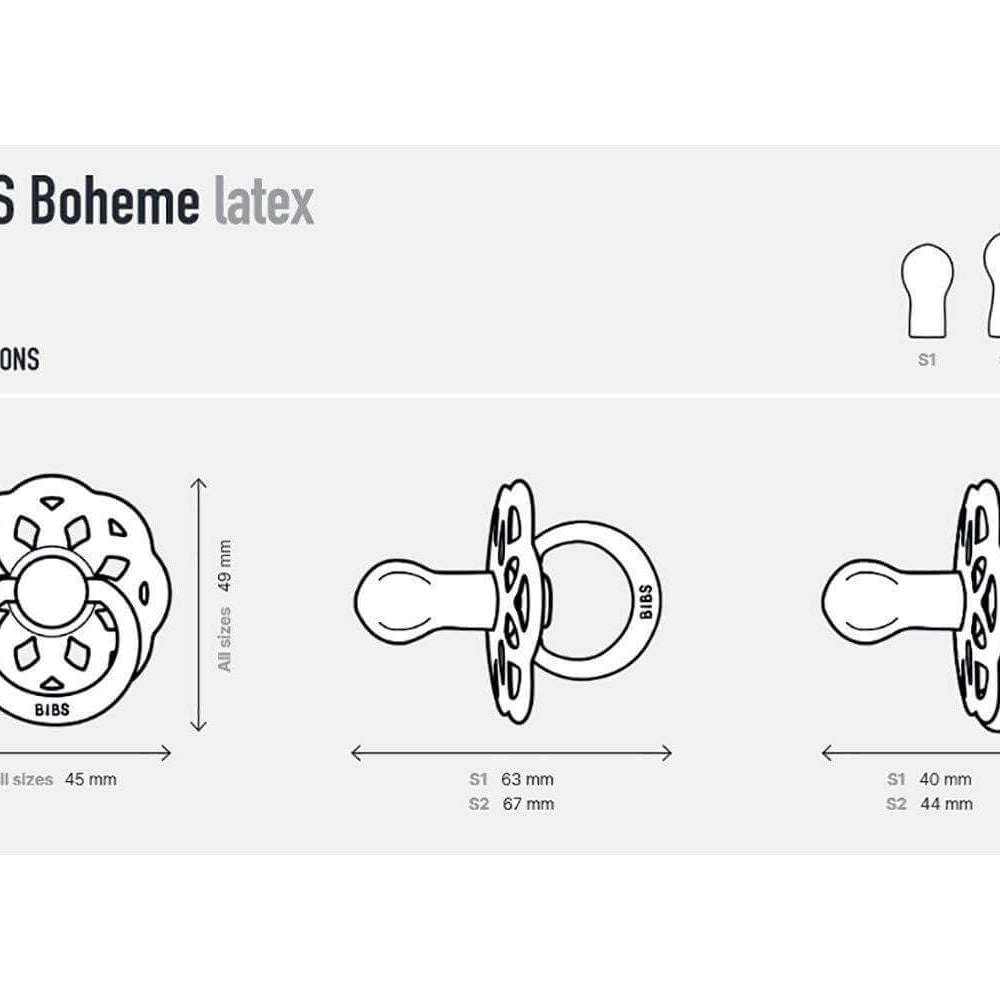 Pack 2 Chupetas BIBS boheme - Vanilla/Peach - Mini-Me - Baby & Kids Store