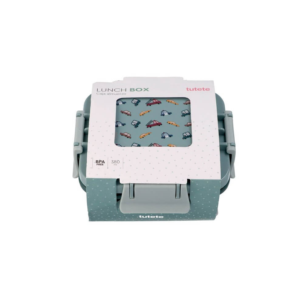 Lancheira pequena Tutete - Vintage Cars, caixa hermética para lanches, segura para lava-louças, 380 ml.