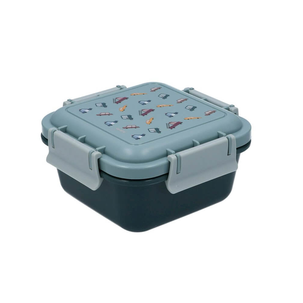 Lancheira pequena Tutete - Vintage Cars, perfeitinha para lanches na escola ou no parque, com ilustração charmosa.