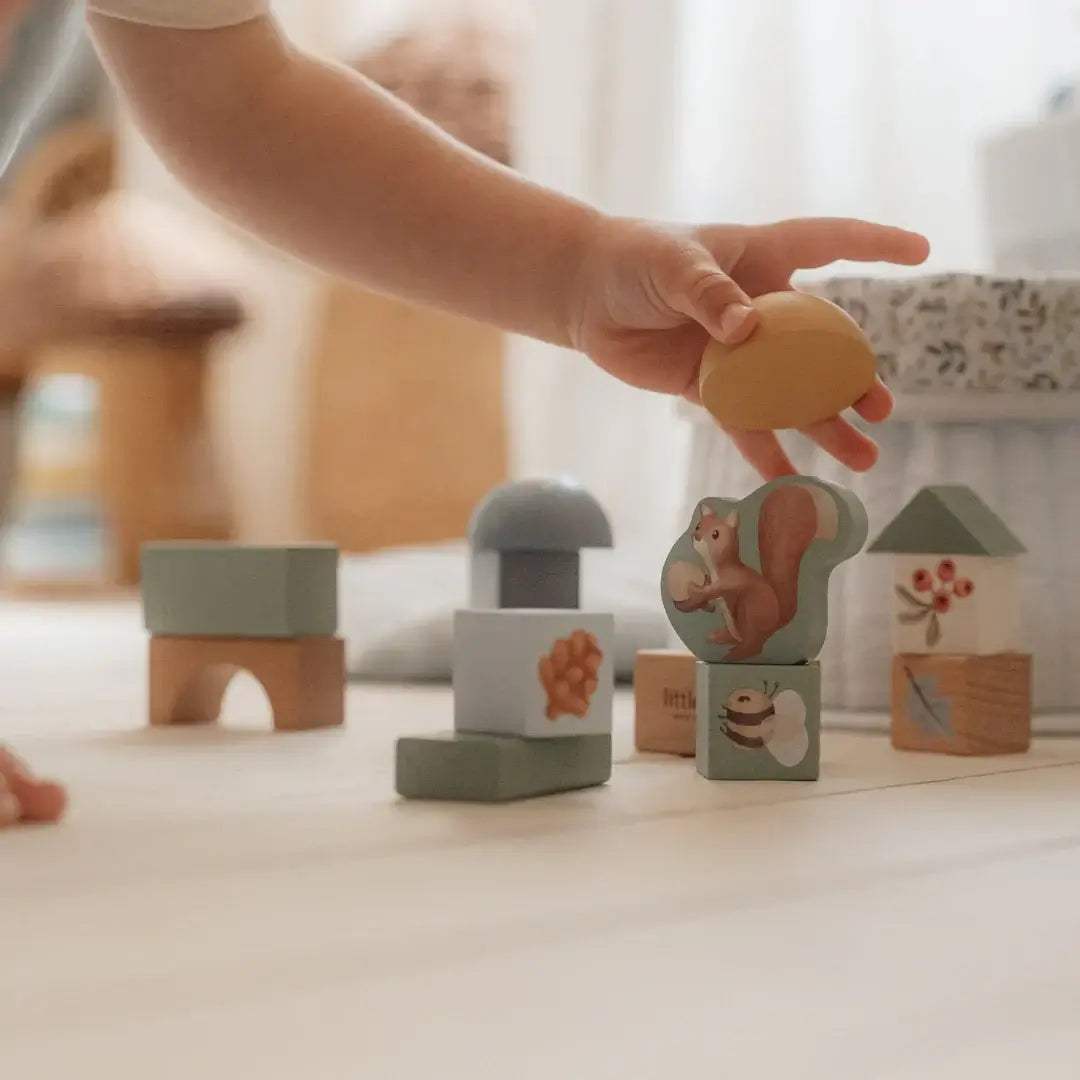 Blocos de construção madeira - Forest Friends | Little Dutch - Mini-Me - Baby & Kids Store