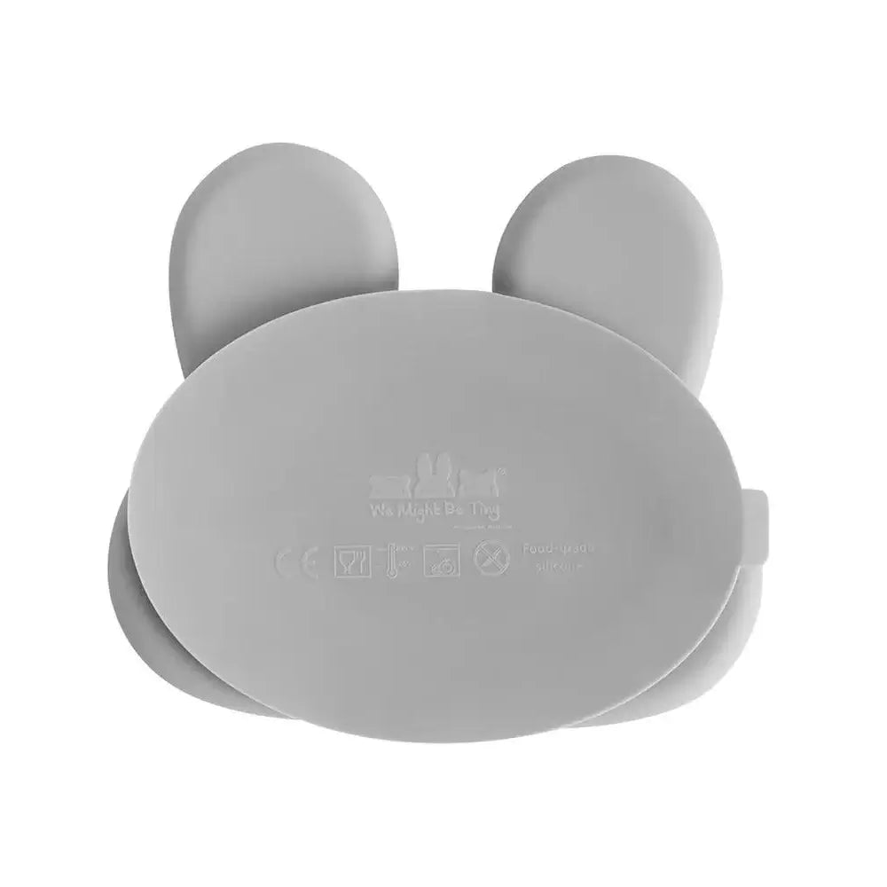 Prato silicone com ventosa coelho - cinza | We Might Be Tiny - Mini-Me - Baby & Kids Store