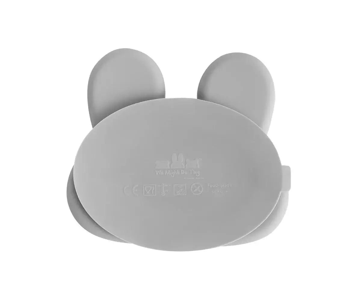 Prato silicone com ventosa coelho - cinza | We Might Be Tiny - Mini-Me - Baby & Kids Store