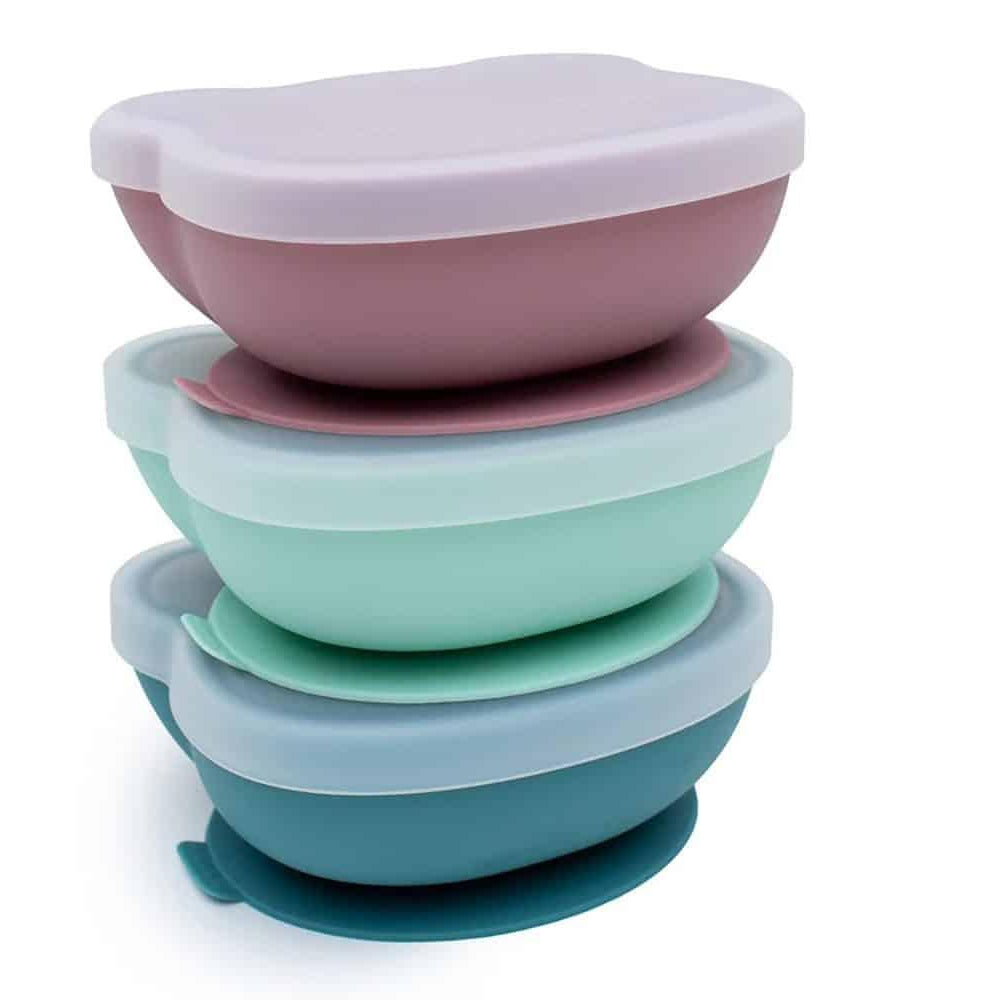 Taça com ventosa e tampa urso - rosa pastel | We Might Be Tiny - Mini-Me - Baby & Kids Store