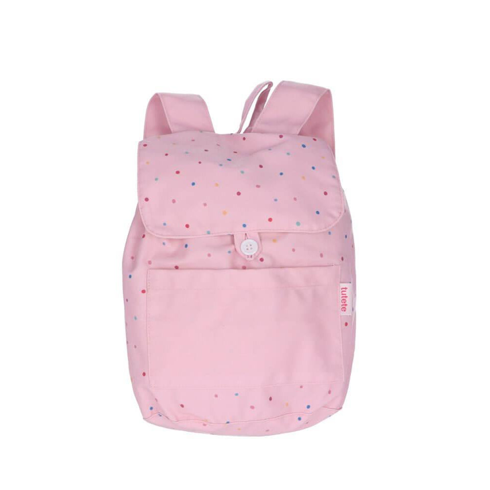 Mochila Creche - Bolinhas Rosa | Tutete - Mini-Me - Baby & Kids Store
