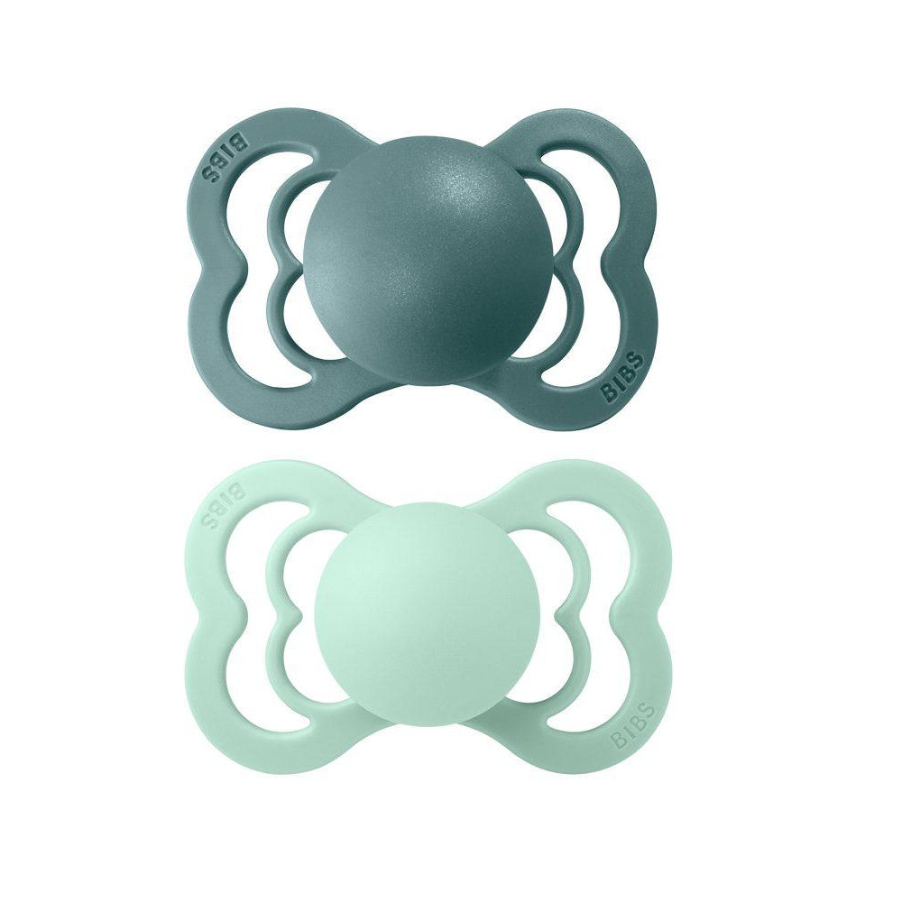 Pack 2 chupetas silicone BIBS Supreme “nordic mint/island sea” - Mini-Me - Baby & Kids Store