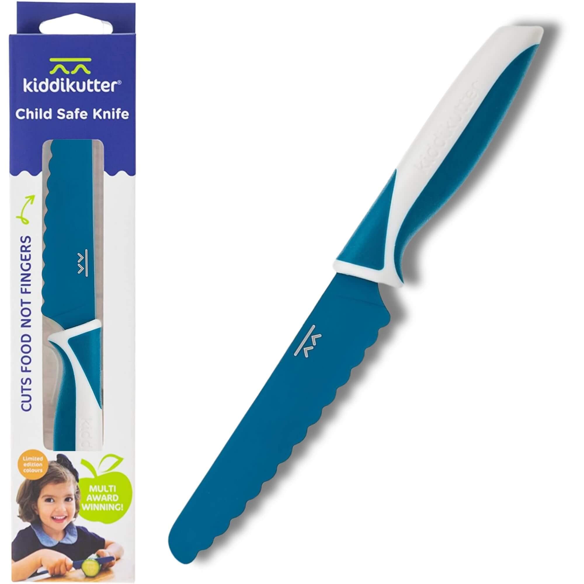 Kiddikutter - Faca de cozinha para autonomia da criança - Azul - Mini-Me - Baby & Kids Store