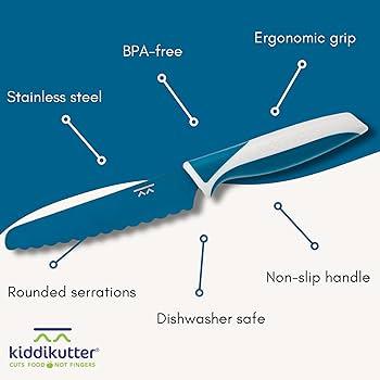 Kiddikutter - Faca de cozinha para autonomia da criança - Azul - Mini-Me - Baby & Kids Store