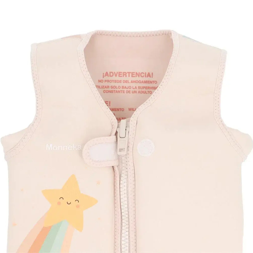 Colete Flutuador de Aprendizagem Monnëka Starlight, seguro e confortável para crianças, com design de estrela.
