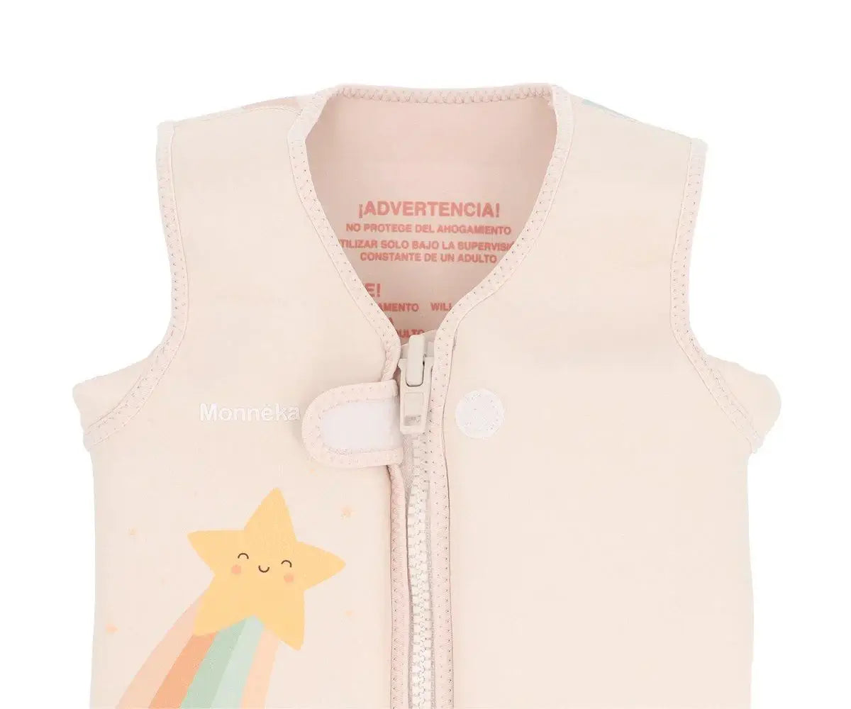 Colete Flutuador de Aprendizagem Monnëka Starlight, seguro e confortável para crianças, com design de estrela.