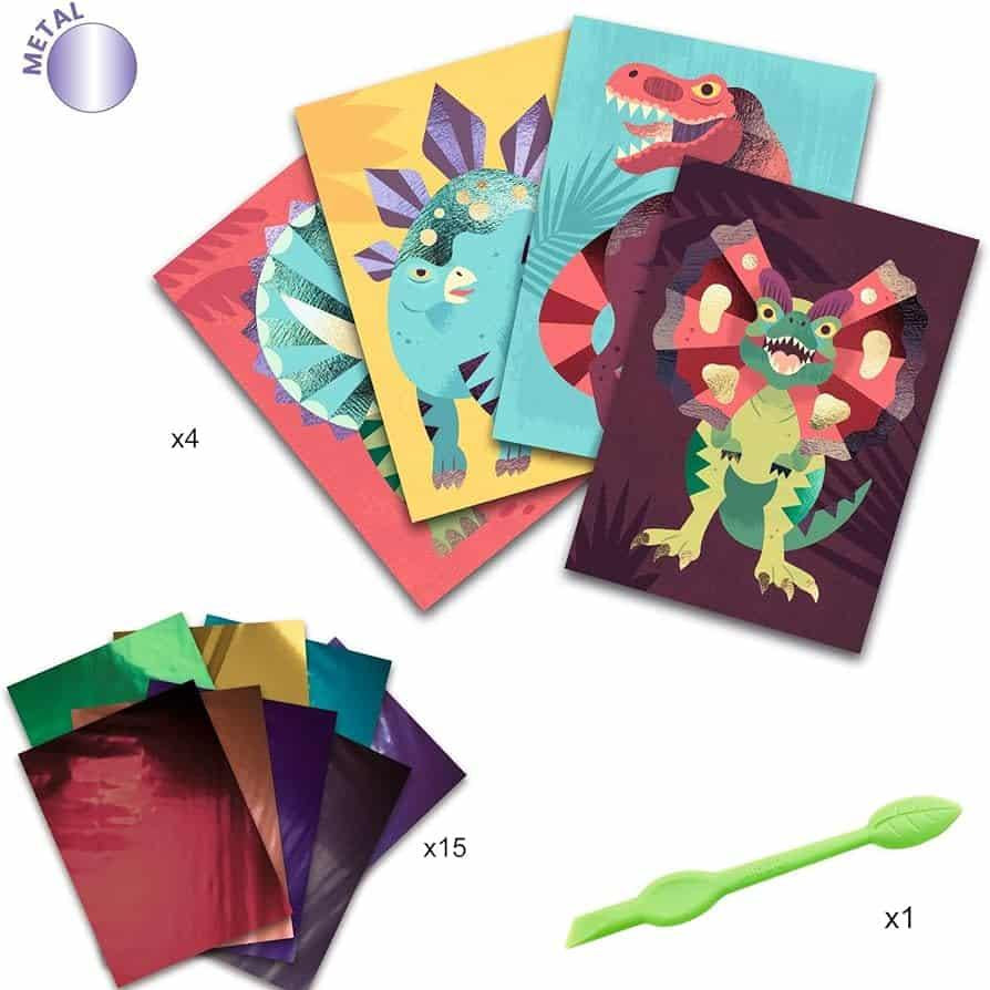 Atividade de Decorar com Glitter - Dinossauros | Djeco - Mini-Me - Baby & Kids Store