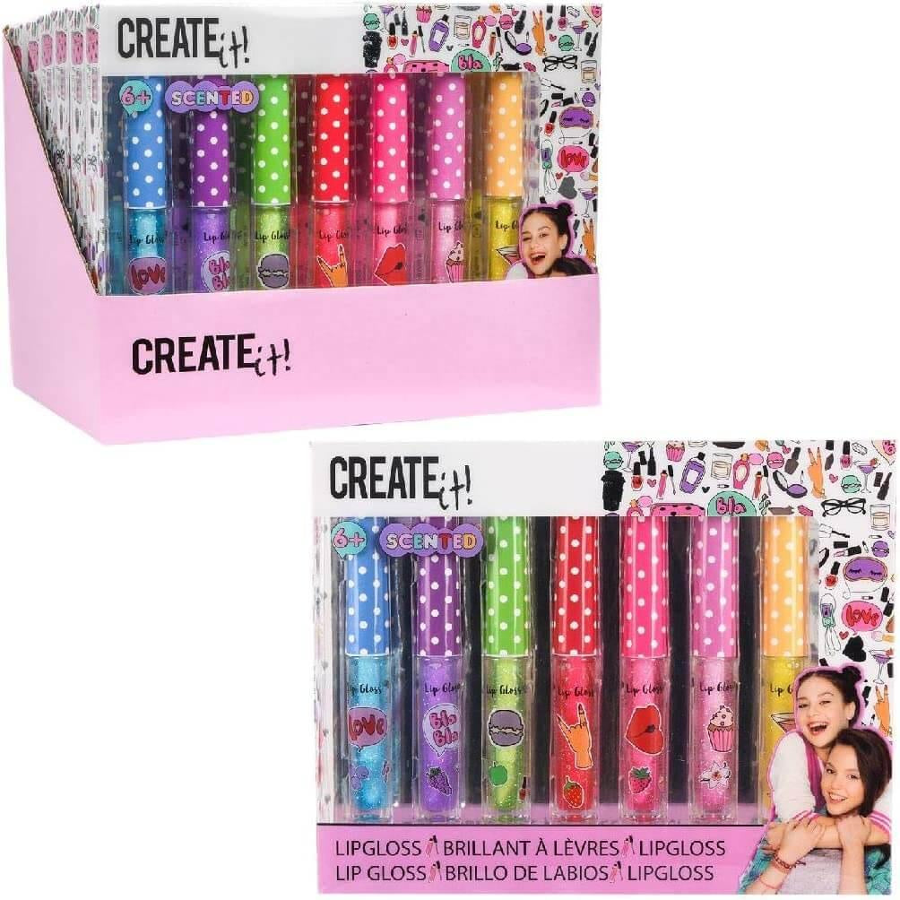 Create it! – Kit Maquilhagem - Batons líquidos com brilho e cheiro - Mini-Me - Baby & Kids Store
