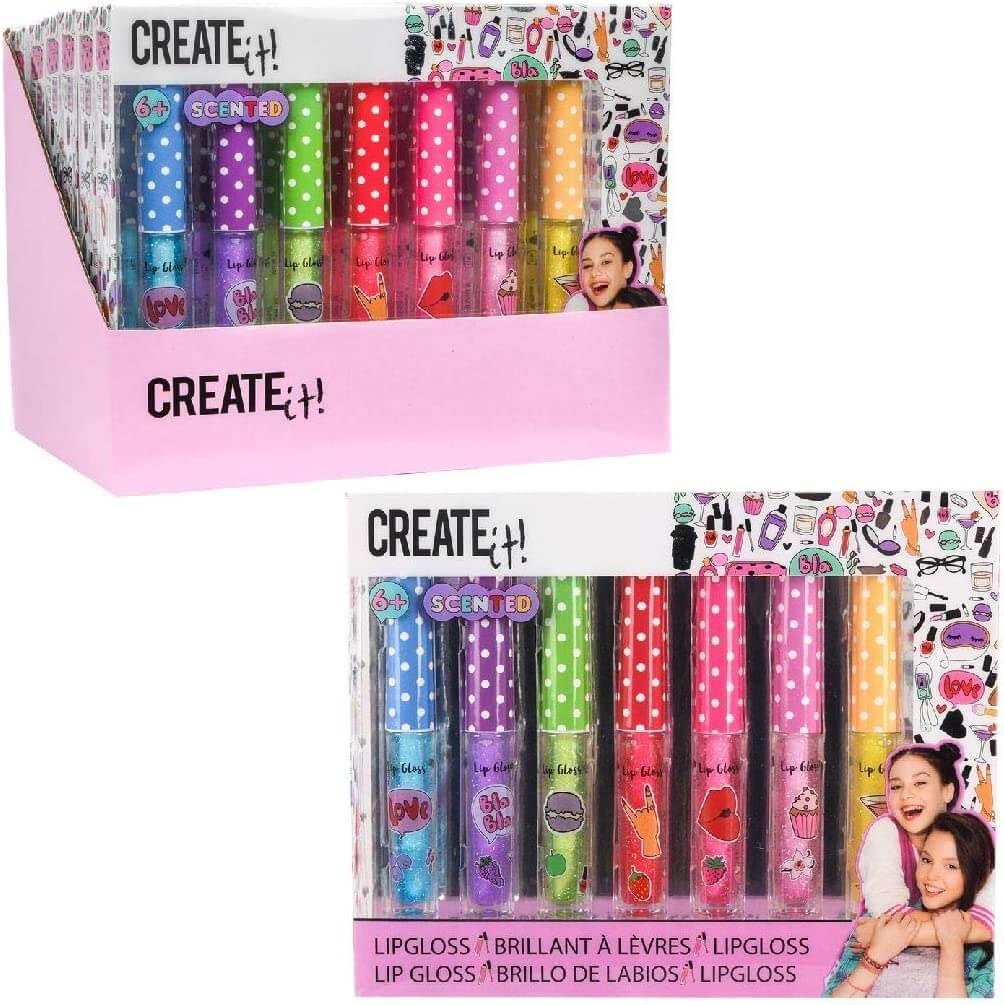 Create it! – Kit Maquilhagem - Batons líquidos com brilho e cheiro - Mini-Me - Baby & Kids Store