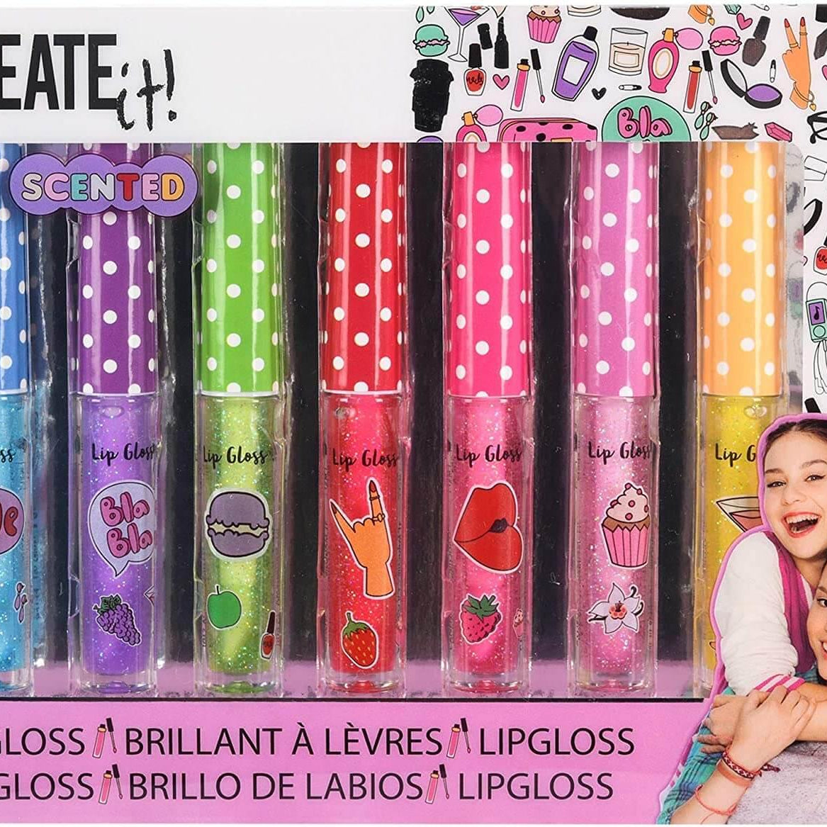 Create it! – Kit Maquilhagem - Batons líquidos com brilho e cheiro - Mini-Me - Baby & Kids Store