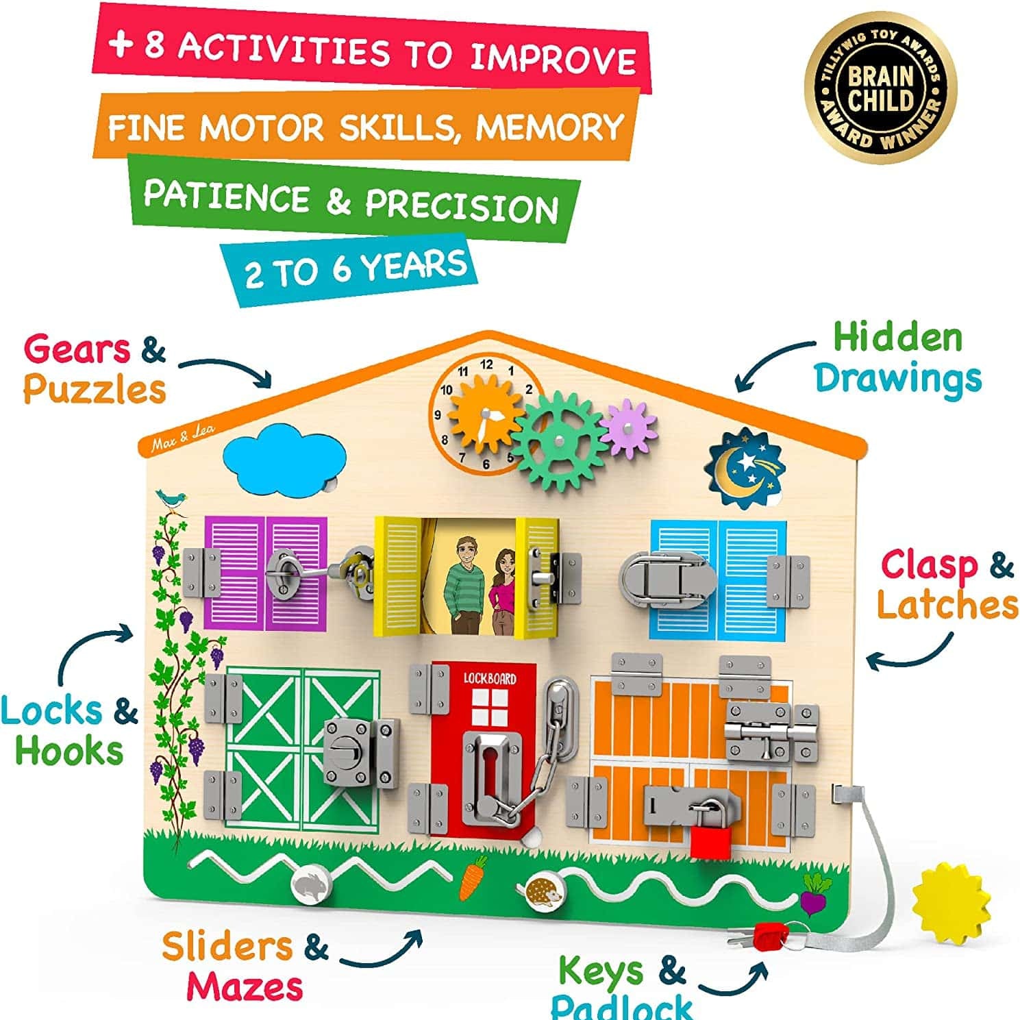 Lockboard / Tabuleiro de fechaduras e atividades | MAX&LEA - Mini-Me - Baby & Kids Store