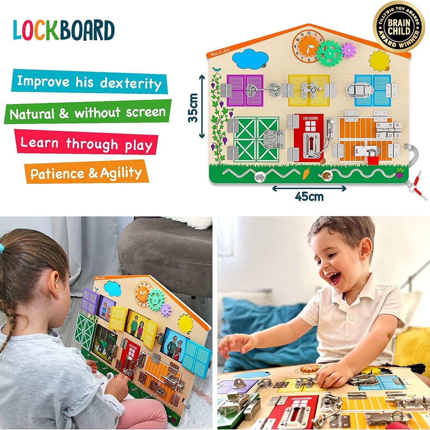 Lockboard / Tabuleiro de fechaduras e atividades | MAX&LEA - Mini-Me - Baby & Kids Store
