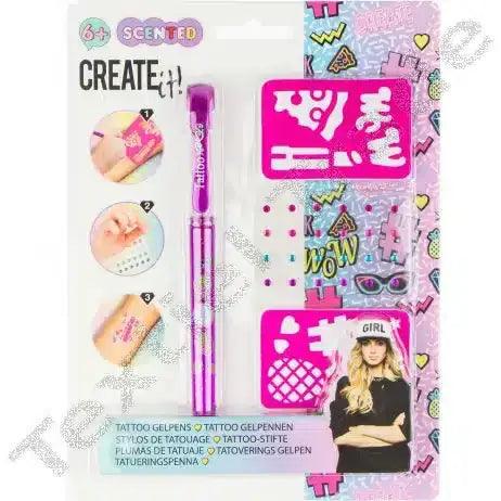 Create it! – Caneta tattoo com cheiro/brilho/stencil - Mini-Me - Baby & Kids Store