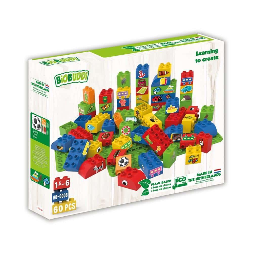 Blocos de Construção ecológicos - 60 peças | Biobuddi - Mini-Me - Baby & Kids Store