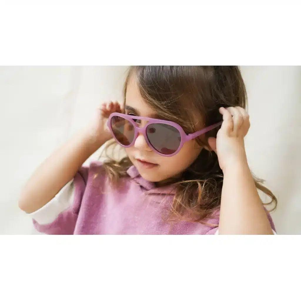 Óculos de sol aviador polarizados 9-14 anos - Mauve Rose | Grech & Co - Mini-Me - Baby & Kids Store