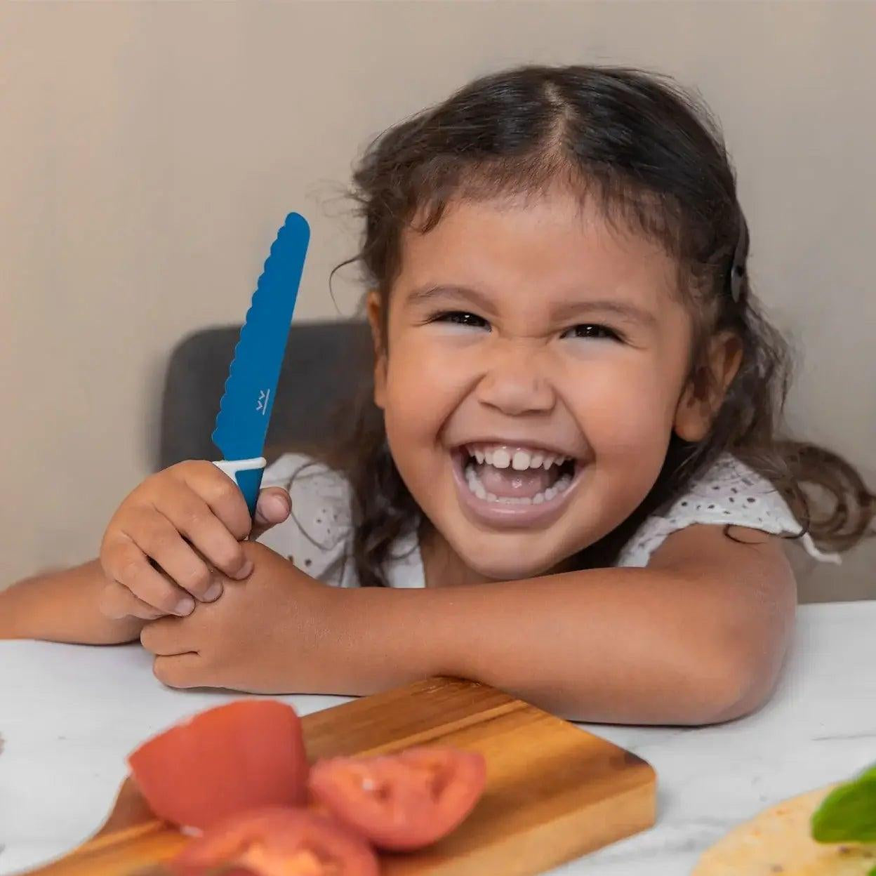 Kiddikutter - Faca de cozinha para autonomia da criança - Azul - Mini-Me - Baby & Kids Store