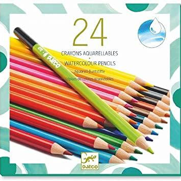 Caixa de 24 Lápis de cor Aguarela | Djeco - Mini-Me - Baby & Kids Store
