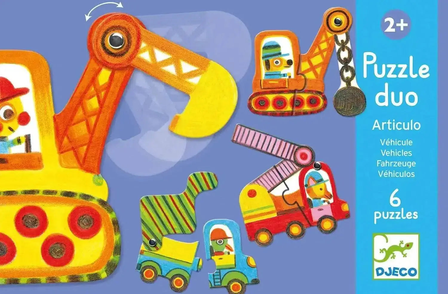 Puzzle duo "Veículos Articulados" 2+ | Djeco - Mini-Me - Baby & Kids Store