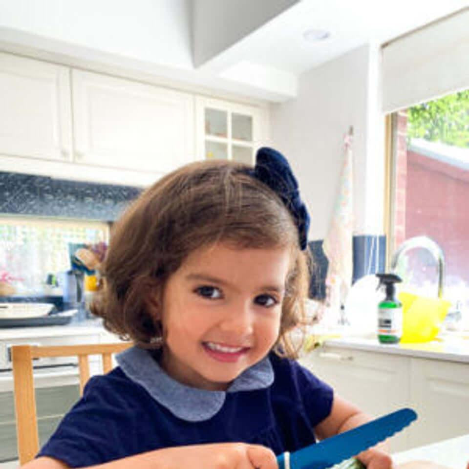 Kiddikutter - Faca de cozinha para autonomia da criança - Azul - Mini-Me - Baby & Kids Store