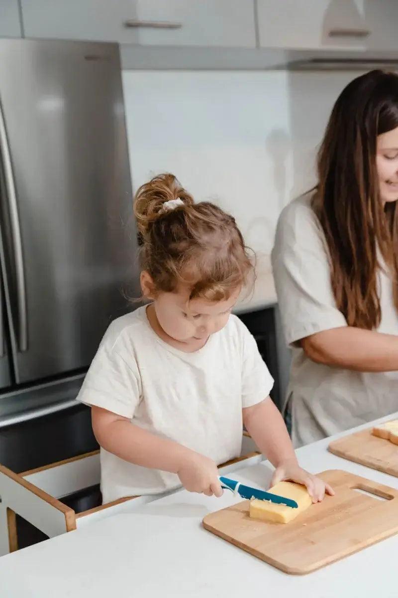 Kiddikutter - Faca de cozinha para autonomia da criança - Azul - Mini-Me - Baby & Kids Store