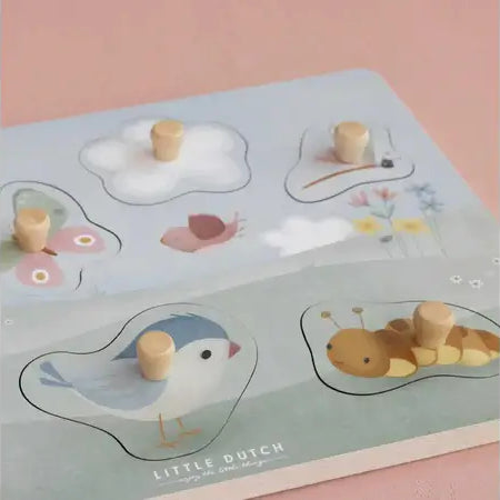 Puzzle de Encaixe em madeira - Flowers & Butterflies | Little Dutch - Mini-Me - Baby & Kids Store