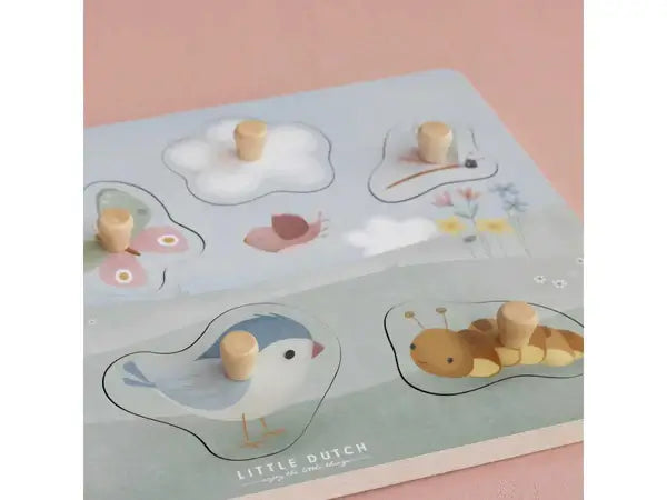 Puzzle de Encaixe em madeira - Flowers & Butterflies | Little Dutch - Mini-Me - Baby & Kids Store