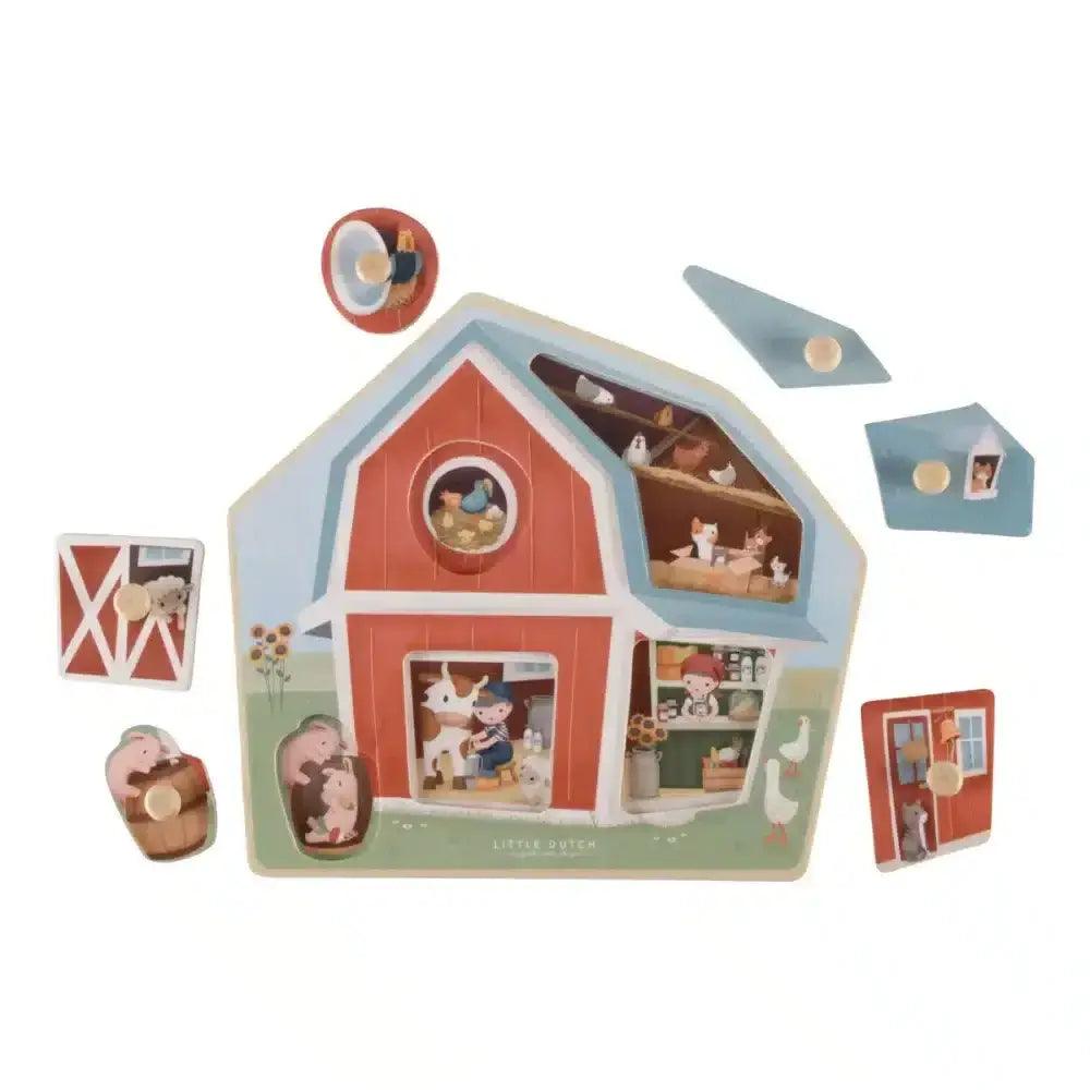 Puzzle de Encaixe em madeira - Little Farm | Little Dutch - Mini-Me - Baby & Kids Store