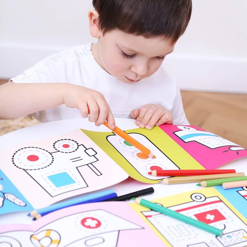 Livro de Colorir Looongo +3A – Veículos | Banana Panda - Mini-Me - Baby & Kids Store