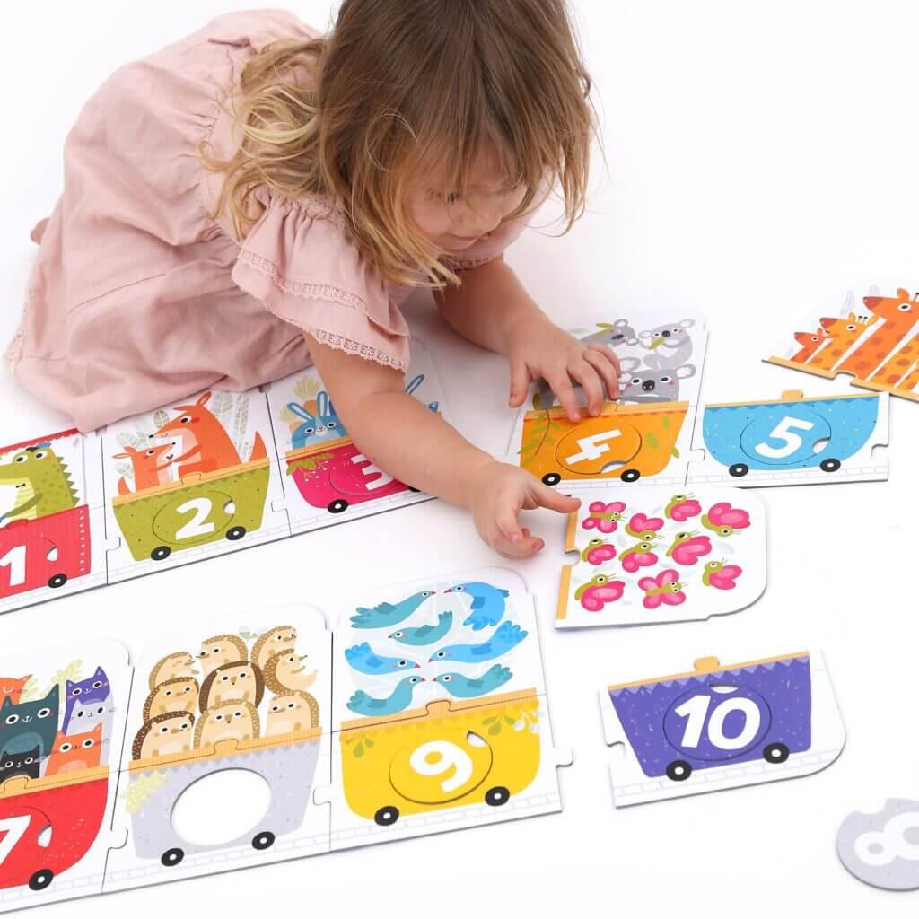Puzzle de correspondência - Comboio com números | Banana Panda - Mini-Me - Baby & Kids Store