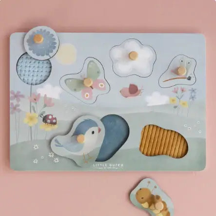 Puzzle de Encaixe em madeira - Flowers & Butterflies | Little Dutch - Mini-Me - Baby & Kids Store